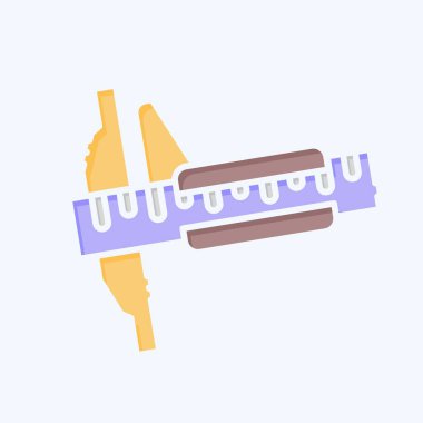 Icon Vernier Caliper. Ölçüm sembolüyle ilgili. Karalama stili. Basit resimleme