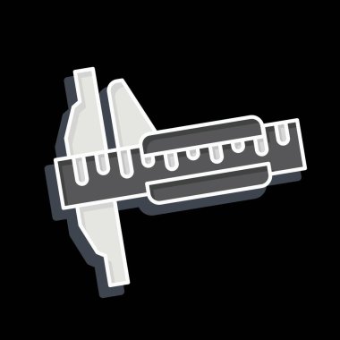 Icon Vernier Caliper. Ölçüm sembolüyle ilgili. Parlak bir stil. Basit resimleme