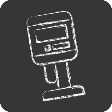 Simge Viskometresi. Ölçüm sembolüyle ilgili. Tebeşir stili. Basit resimleme