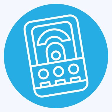 Simge Volt Ölçer. Ölçüm sembolüyle ilgili. Mavi gözlü. Basit resimleme