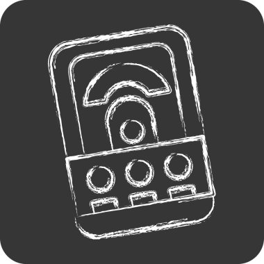 Simge Volt Ölçer. Ölçüm sembolüyle ilgili. Tebeşir stili. Basit resimleme