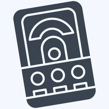 Simge Volt Ölçer. Ölçüm sembolüyle ilgili. Kabartma tarzı. Basit resimleme