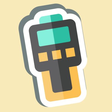 Çıkartma Toz Ölçer. Ölçüm sembolüyle ilgili. Basit resimleme