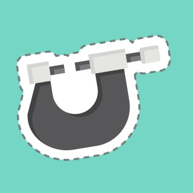 Etiket çizgisi Mikro Metre 'yi kesti. Ölçüm sembolüyle ilgili. Basit resimleme