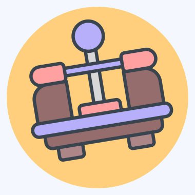 Simge Benç Merkezi. Ölçüm sembolüyle ilgili. renk arkadaşı stili. Basit resimleme