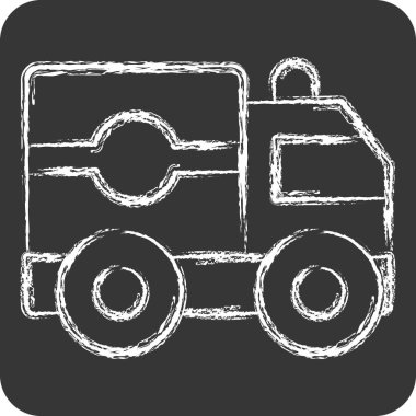 Simgesel ambulans. Savaşın askeri sembolüyle ilgili. Tebeşir stili. Basit resimleme