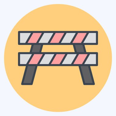 Simge bariyeri. Savaşın askeri sembolüyle ilgili. renk arkadaşı stili. Basit resimleme