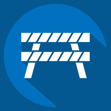 Simge bariyeri. Savaşın askeri sembolüyle ilgili. Uzun gölge tarzı. Basit resimleme