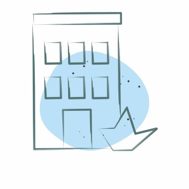 Simge Patlaması. Savaşın askeri sembolüyle ilgili. Renkli Leke Biçimi. Basit resimleme