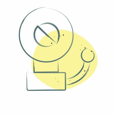 Simgesel Acil Durum Alarmı. Savaşın askeri sembolüyle ilgili. Renkli Leke Biçimi. Basit resimleme