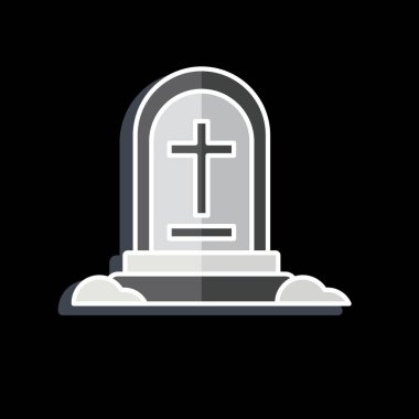 Icon Mezar Taşı. Savaşın askeri sembolüyle ilgili. Parlak bir stil. Basit resimleme