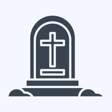 Icon Mezar Taşı. Savaşın askeri sembolüyle ilgili. Kabartma tarzı. Basit resimleme