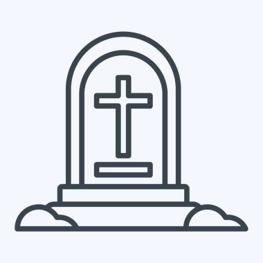 Icon Mezar Taşı. Savaşın askeri sembolüyle ilgili. Sıra tarzı. Basit resimleme