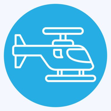 Simge Helikopteri. Savaşın askeri sembolüyle ilgili. Mavi gözlü. Basit resimleme