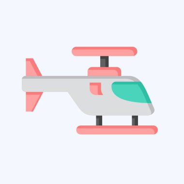 Simge Helikopteri. Savaşın askeri sembolüyle ilgili. Düz stil. Basit resimleme