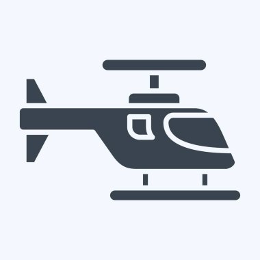 Simge Helikopteri. Savaşın askeri sembolüyle ilgili. Kabartma tarzı. Basit resimleme