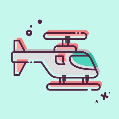 Simge Helikopteri. Savaşın askeri sembolüyle ilgili. MBE tarzı. Basit resimleme