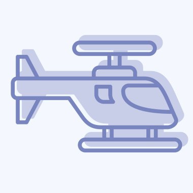 Simge Helikopteri. Savaşın askeri sembolüyle ilgili. İki ton stili. Basit resimleme