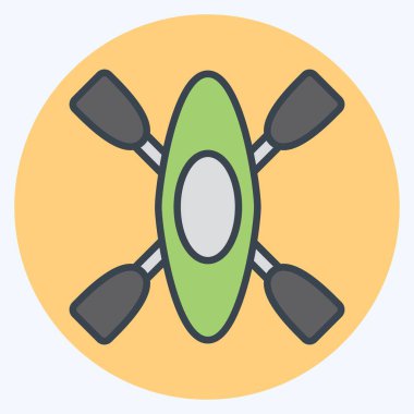 Simge Kano. Savaşın askeri sembolüyle ilgili. renk arkadaşı stili. Basit resimleme