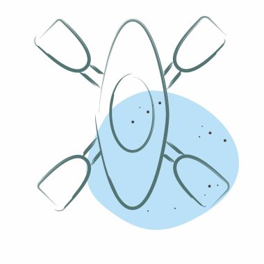 Simge Kano. Savaşın askeri sembolüyle ilgili. Renkli Leke Biçimi. Basit resimleme