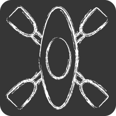 Simge Kano. Savaşın askeri sembolüyle ilgili. Tebeşir stili. Basit resimleme