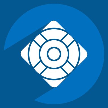 Simge Yaşam Yüzüğü. Savaşın askeri sembolüyle ilgili. Uzun gölge tarzı. Basit resimleme