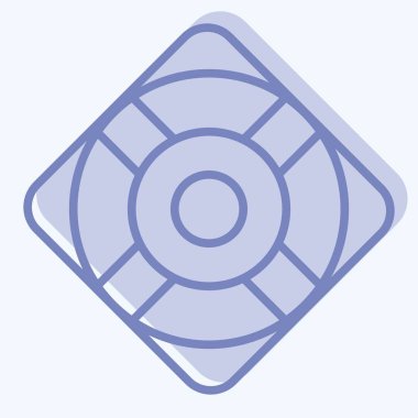 Simge Yaşam Yüzüğü. Savaşın askeri sembolüyle ilgili. İki ton stili. Basit resimleme