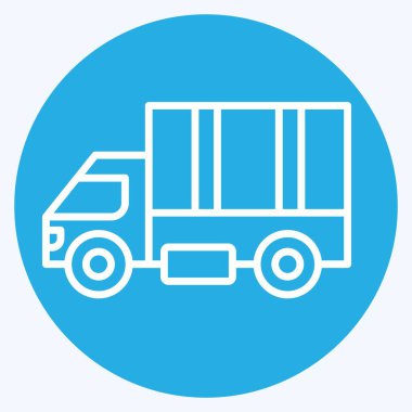 Simgesel Askeri Kamyon. Savaşın askeri sembolüyle ilgili. Mavi gözlü. Basit resimleme