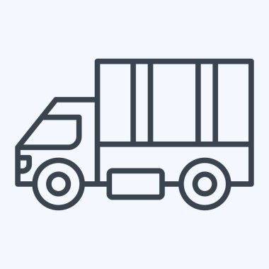 Simgesel Askeri Kamyon. Savaşın askeri sembolüyle ilgili. Sıra tarzı. Basit resimleme