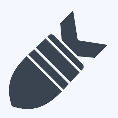 Simge füzesi. Savaşın askeri sembolüyle ilgili. Kabartma tarzı. Basit resimleme