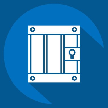 Simge Hapishanesi. Savaşın askeri sembolüyle ilgili. Uzun gölge tarzı. Basit resimleme