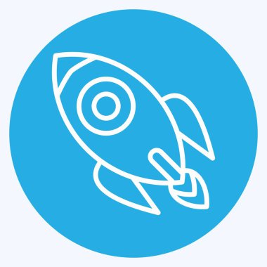 Simge Roketi. Savaşın askeri sembolüyle ilgili. Mavi gözlü. Basit resimleme