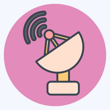 Simge uydusu. Savaşın askeri sembolüyle ilgili. renk arkadaşı stili. Basit resimleme