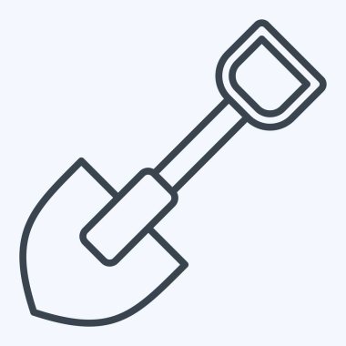 İkon Showel. Savaşın askeri sembolüyle ilgili. Sıra tarzı. Basit resimleme