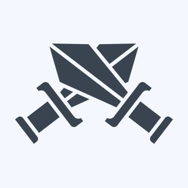 Simge Kılıcı. Savaşın askeri sembolüyle ilgili. Kabartma tarzı. Basit resimleme