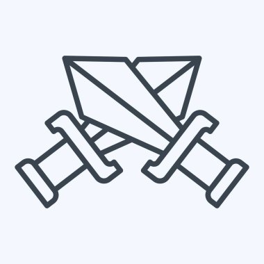 Simge Kılıcı. Savaşın askeri sembolüyle ilgili. Sıra tarzı. Basit resimleme