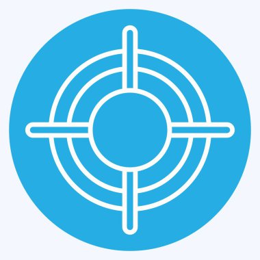 Simge Hedefi. Savaşın askeri sembolüyle ilgili. Mavi gözlü. Basit resimleme