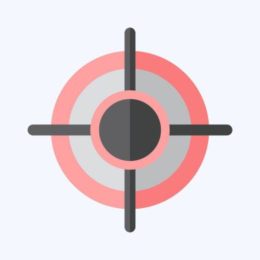 Simge Hedefi. Savaşın askeri sembolüyle ilgili. Düz stil. Basit resimleme