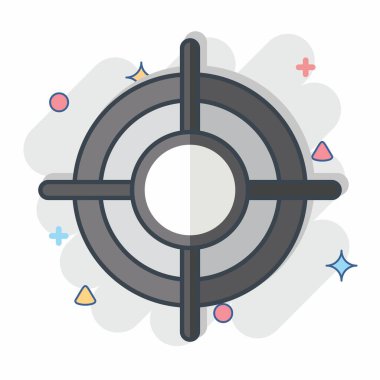 Simge Hedefi. Savaşın askeri sembolüyle ilgili. Çizgi roman. Basit resimleme