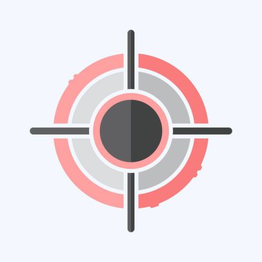 Simge Hedefi. Savaşın askeri sembolüyle ilgili. Karalama stili. Basit resimleme