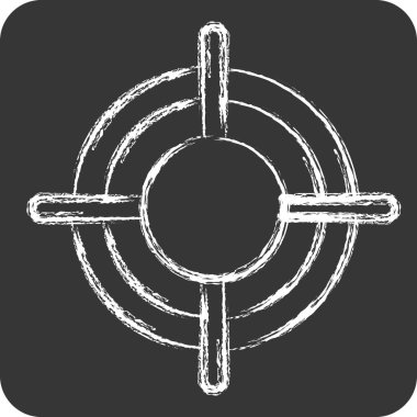 Simge Hedefi. Savaşın askeri sembolüyle ilgili. Tebeşir stili. Basit resimleme