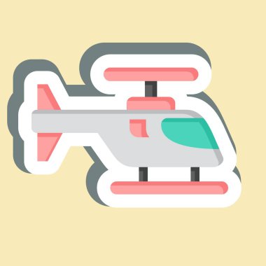 Çıkartma helikopteri. Savaşın askeri sembolüyle ilgili. Basit resimleme