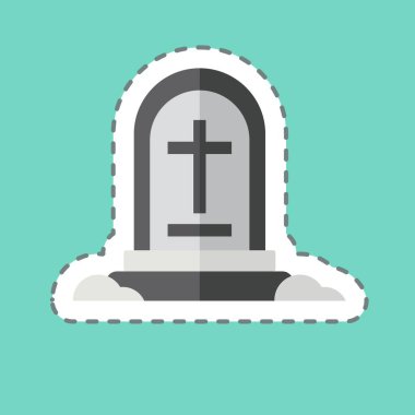 Çıkartma çizgisi Grave Stone 'u kesti. Savaşın askeri sembolüyle ilgili. Basit resimleme