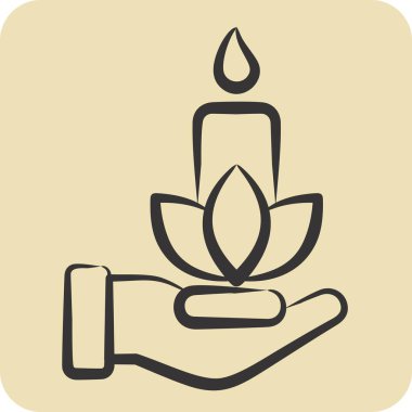 Simge Uyarıcı. Kış sembolüyle ilgili. El çizimi tarzı. Basit resimleme