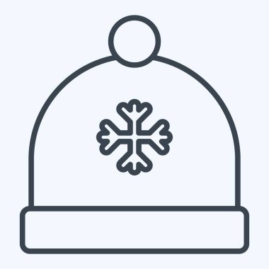 Simge Şapka. Kış sembolüyle ilgili. Sıra tarzı. Basit resimleme