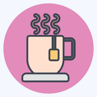 Icon Sıcak İçeceği. Kış sembolüyle ilgili. renk arkadaşı stili. Basit resimleme