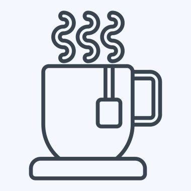 Icon Sıcak İçeceği. Kış sembolüyle ilgili. Sıra tarzı. Basit resimleme