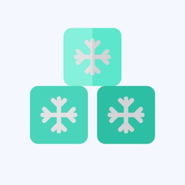 İkon buzu. Kış sembolüyle ilgili. Düz stil. Basit resimleme