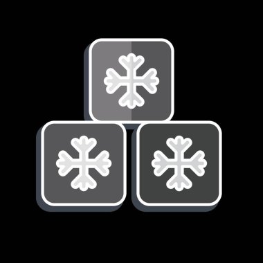 İkon buzu. Kış sembolüyle ilgili. Parlak bir stil. Basit resimleme