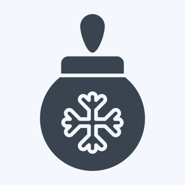 Simge süsü. Kış sembolüyle ilgili. Kabartma tarzı. Basit resimleme